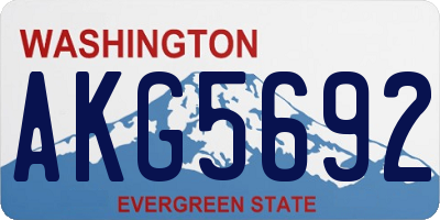 WA license plate AKG5692