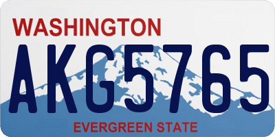 WA license plate AKG5765