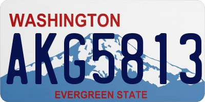 WA license plate AKG5813