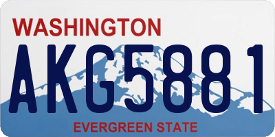 WA license plate AKG5881