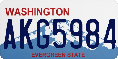 WA license plate AKG5984