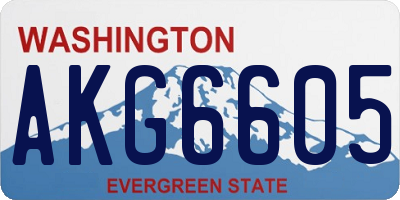 WA license plate AKG6605