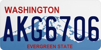WA license plate AKG6706