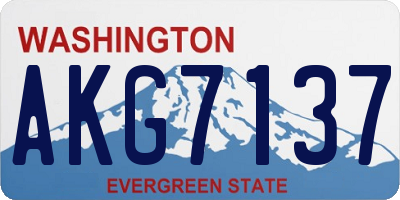 WA license plate AKG7137