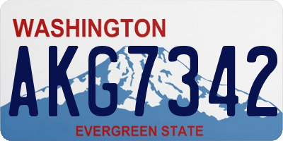WA license plate AKG7342