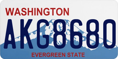 WA license plate AKG8680