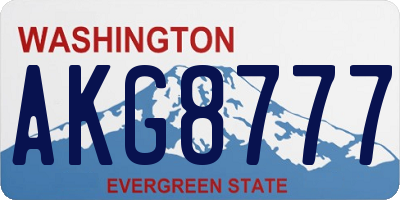 WA license plate AKG8777