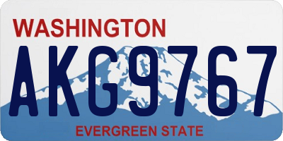 WA license plate AKG9767