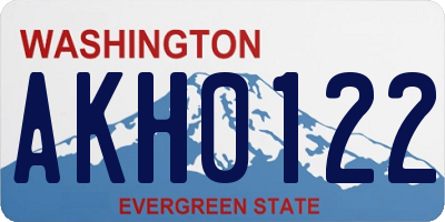 WA license plate AKH0122