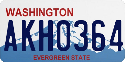 WA license plate AKH0364