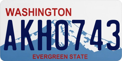 WA license plate AKH0743