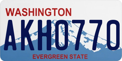 WA license plate AKH0770