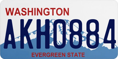 WA license plate AKH0884