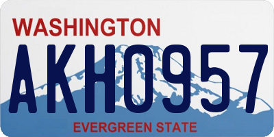 WA license plate AKH0957