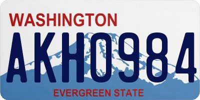 WA license plate AKH0984