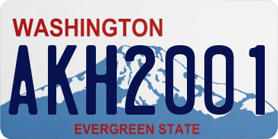 WA license plate AKH2001
