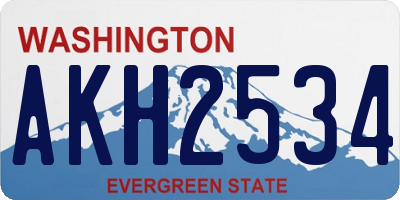 WA license plate AKH2534