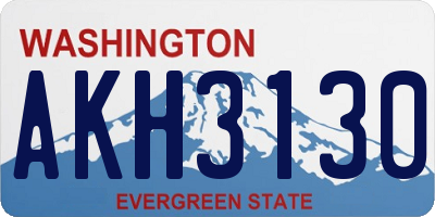 WA license plate AKH3130