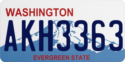 WA license plate AKH3363