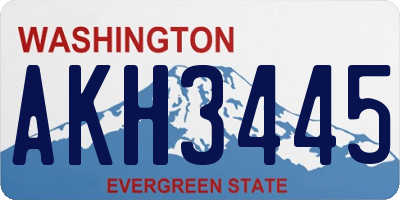 WA license plate AKH3445