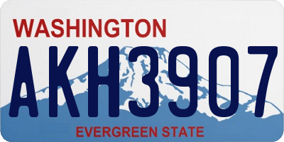 WA license plate AKH3907