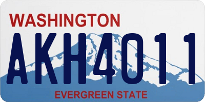 WA license plate AKH4011
