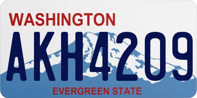 WA license plate AKH4209