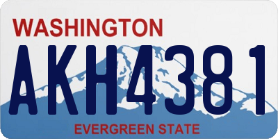 WA license plate AKH4381