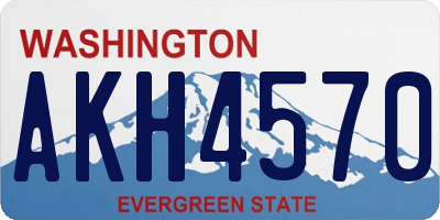 WA license plate AKH4570