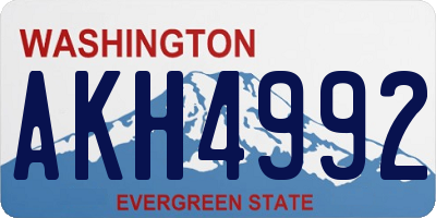 WA license plate AKH4992
