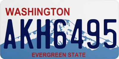 WA license plate AKH6495