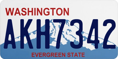 WA license plate AKH7342