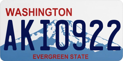 WA license plate AKI0922