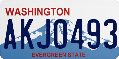 WA license plate AKJ0493