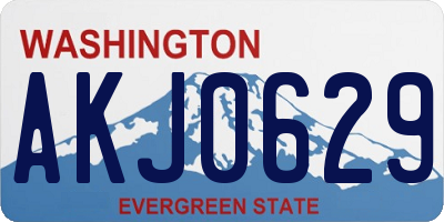 WA license plate AKJ0629