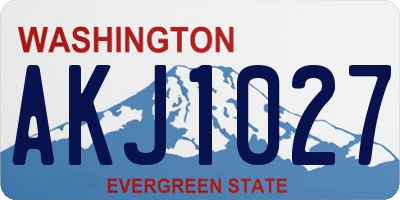 WA license plate AKJ1027