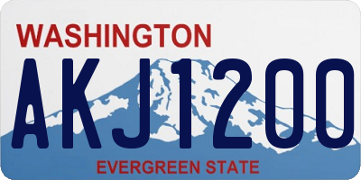 WA license plate AKJ1200