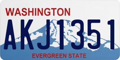 WA license plate AKJ1351