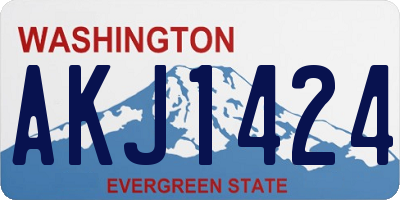 WA license plate AKJ1424