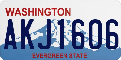 WA license plate AKJ1606