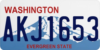 WA license plate AKJ1653