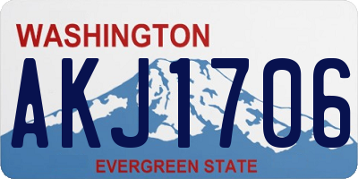 WA license plate AKJ1706