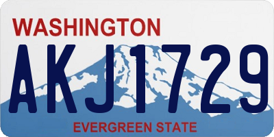 WA license plate AKJ1729
