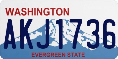 WA license plate AKJ1736