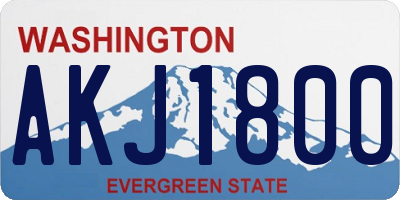 WA license plate AKJ1800
