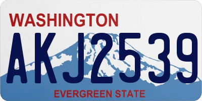 WA license plate AKJ2539