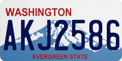 WA license plate AKJ2586