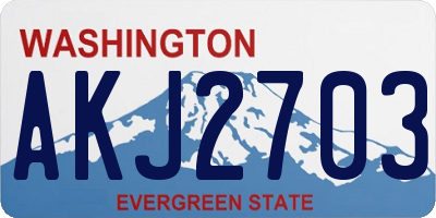 WA license plate AKJ2703