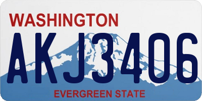 WA license plate AKJ3406