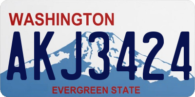 WA license plate AKJ3424